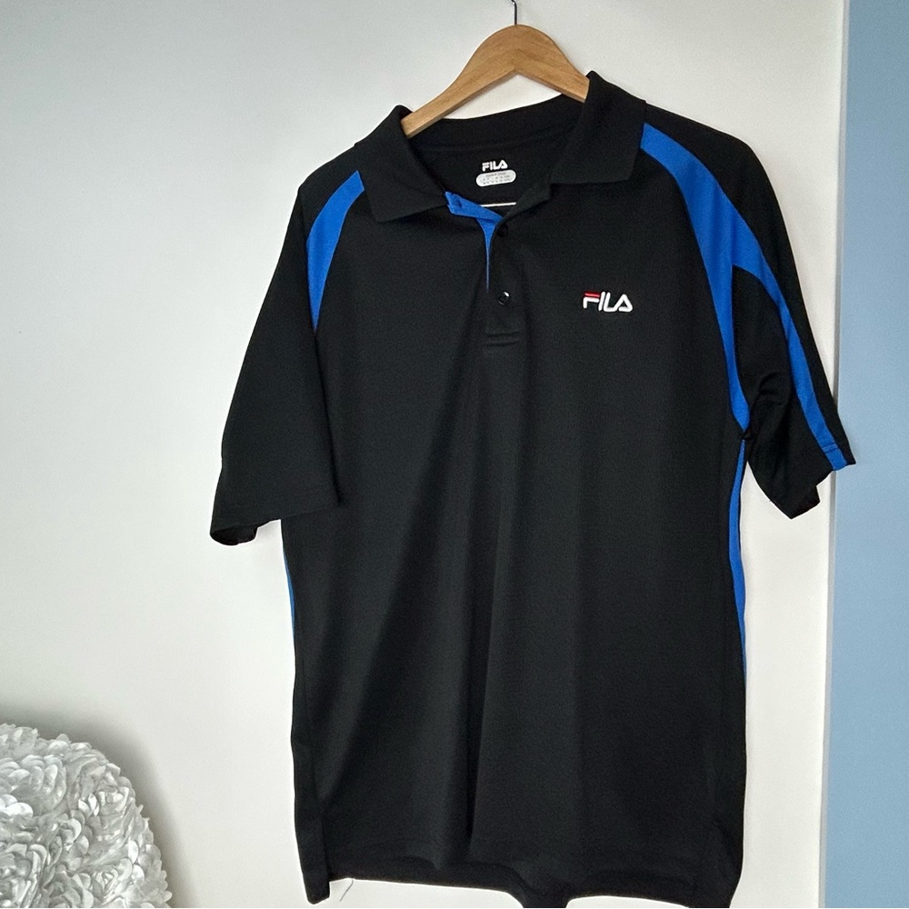 Fila Black & Blue Polo Shirt Men's‎ XL